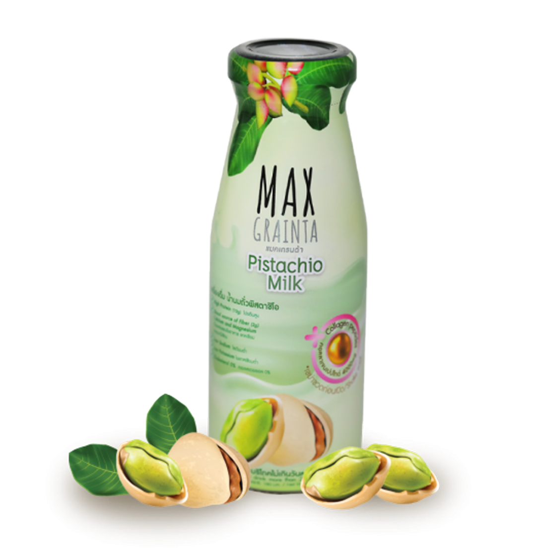 น้ำนมถั่วพิสตาชิโอสเตอริไลซ์ ตราแมคเกรนต้า